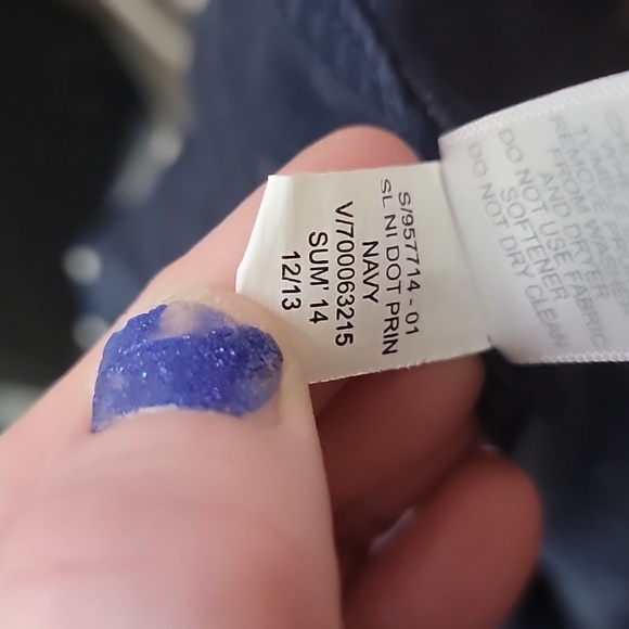 Banana Republic Navy Button Down Polka Dot Shirt - Picture 6 of 6